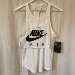 Nike racer back tank top white size small NWT